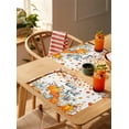 thumbnail image 4 of Hello Fall Placemats Set of 8 Thanksgiving Orange White Pumpkin Leaf Autumn Heat Insulation Washable Place Mats, Rustic Non-Slip Table Mats for Dining Table Party Kitchen Decor,13x19 Inch, 4 of 4