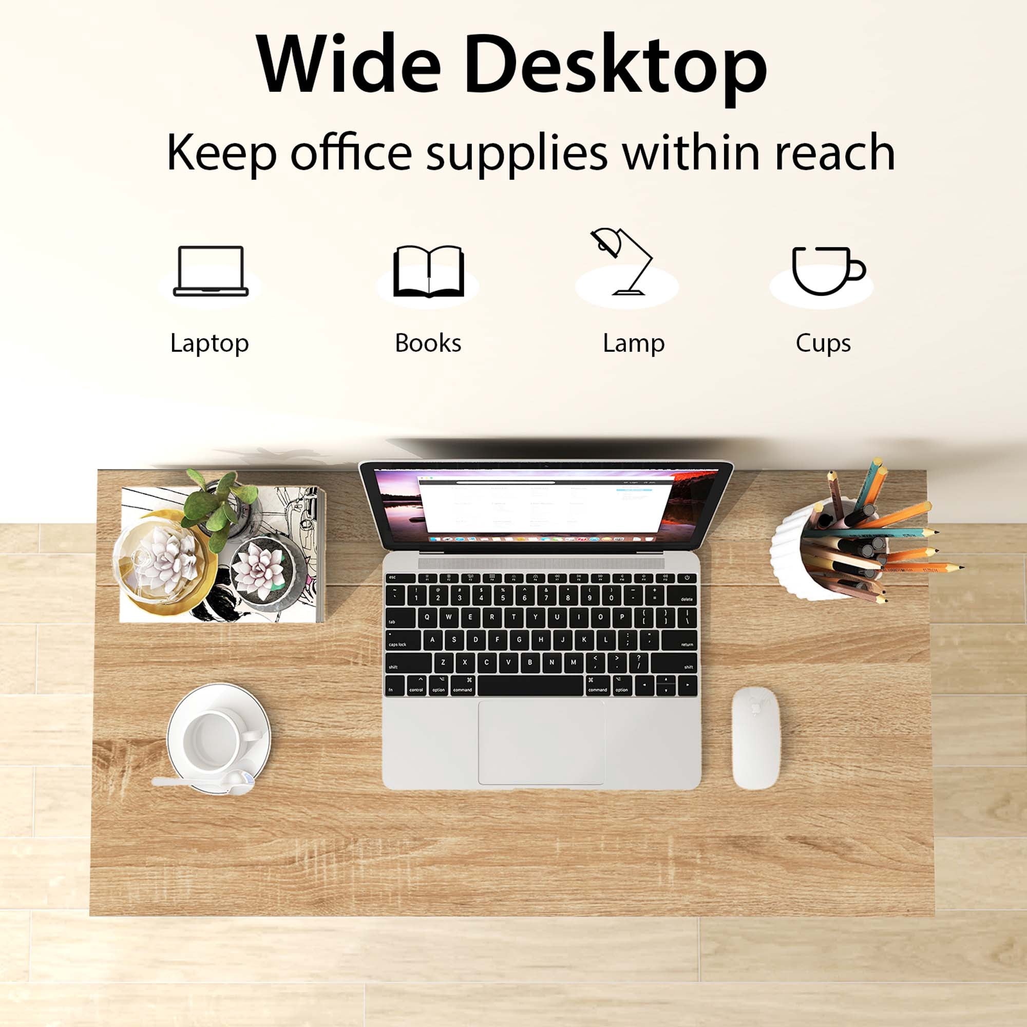Costway Folding Computer Desk No Assembly Study Writing Table for Small Spaces Natural