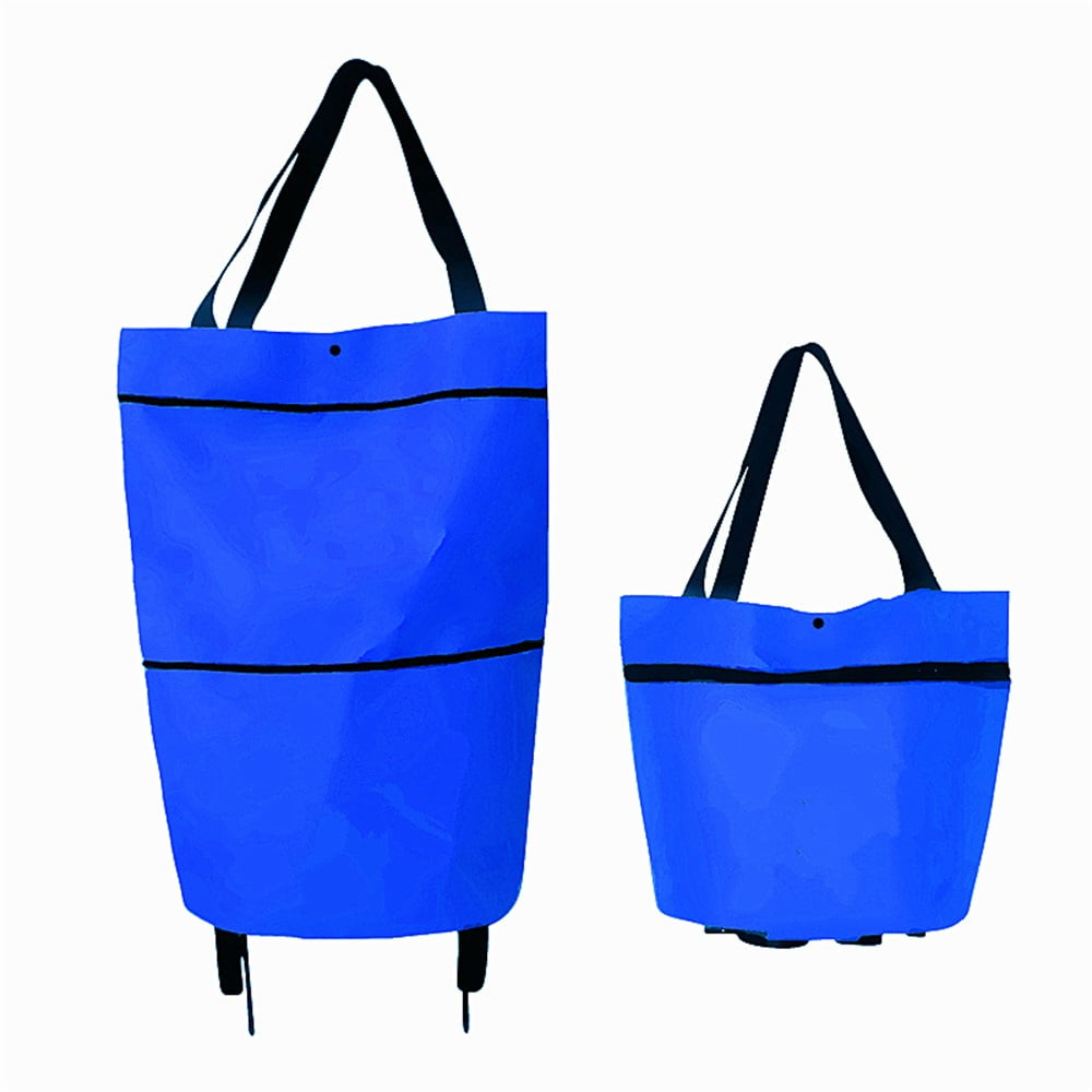 Buy Foldable Shopping Trolley Bag with Wheels Collapsible Shopping Cart