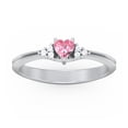 thumbnail image 2 of Birthstone Heart Ring with Shoulder Accents - Pink Tourmaline (October), 2 of 4