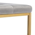 thumbnail image 3 of Duhome Upholstered Square Ottoman Coffee Table, Modern Tufted Ottoman with Metal Base Footrest Ottoman for Living Room, Velvet Black, 3 of 8