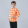 thumbnail image 4 of Cowsor Boy's Button Down Regular Fit Long Sleeve Plaid Casual Shirts, 4 of 7