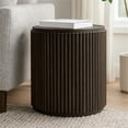 thumbnail image 2 of Odin Round End Table in Modern Espresso Finish on Mango Solid Wood, 2 of 7