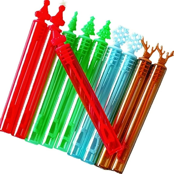 10-50Pcs 11cm Christmas Theme Bubble Tube {no Liquid} for Christmas New Year Birthday Kindergarten School Party Gift Decoration