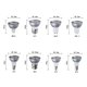 thumbnail image 3 of Bombilla LED de luz descendente RGB MR16, E27, E14, GU10, GU5.3, B15, 5W, COB, Ángulo de haz alto de 36 °, 450LM, CA 85-265V, 30W, equivalente a halógeno, 3 of 4