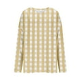 thumbnail image 6 of CHGBMOK Women V Neck Shirts 3/4 Sleeve Loose Summer Tops Tunic Checkered Casual T-Shirt, 6 of 6