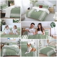thumbnail image 6 of Dark Sage Green Bedding 3 Piece Duvet Cover Set Queen Size, Farmhouse Sage Green White Striped Soft Microfiber Comforter Cover with Zipper Closure & Pillowcases, Wrinkle & FadeResistant Quilt Cover, 6 of 9