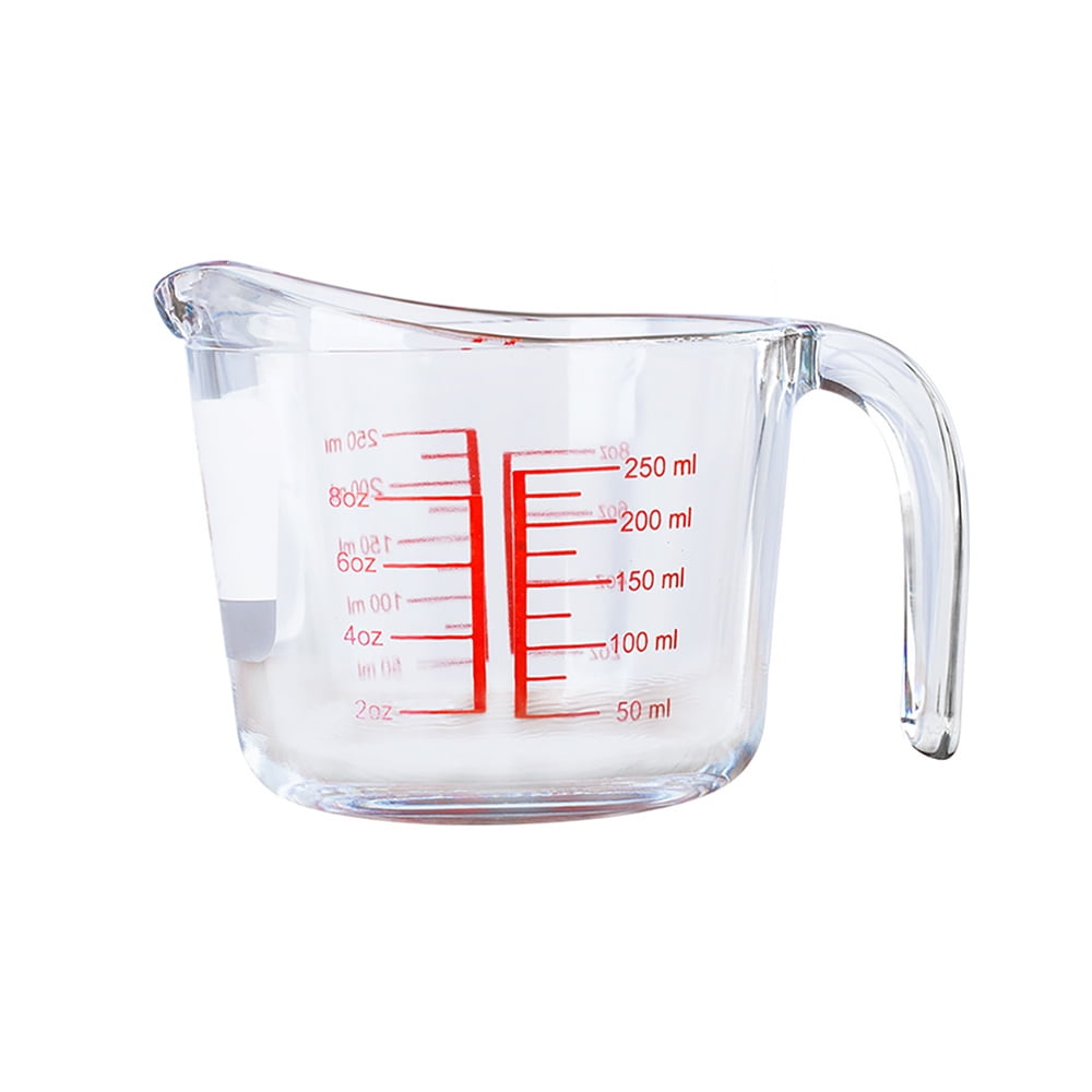 Tempered Glass Measuring Cup with Handle Grip for Liquid Ml and Oz Measurements