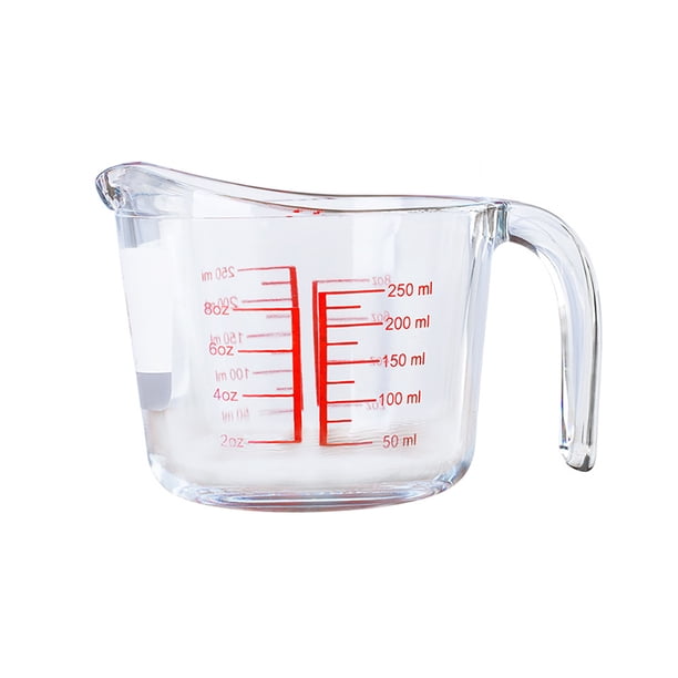 Taza Medidora De Vidrio Templado Con Empuñadura Para Mediciones De Líquidos En Ml Y Onzas Advancent HA024998-01