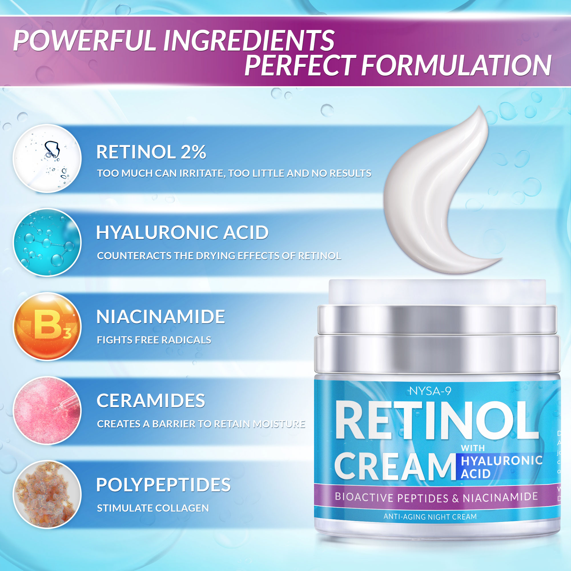 Nysa-9 Retinol Sky Anti-Aging Night Cream, 1.7 oz photo 4