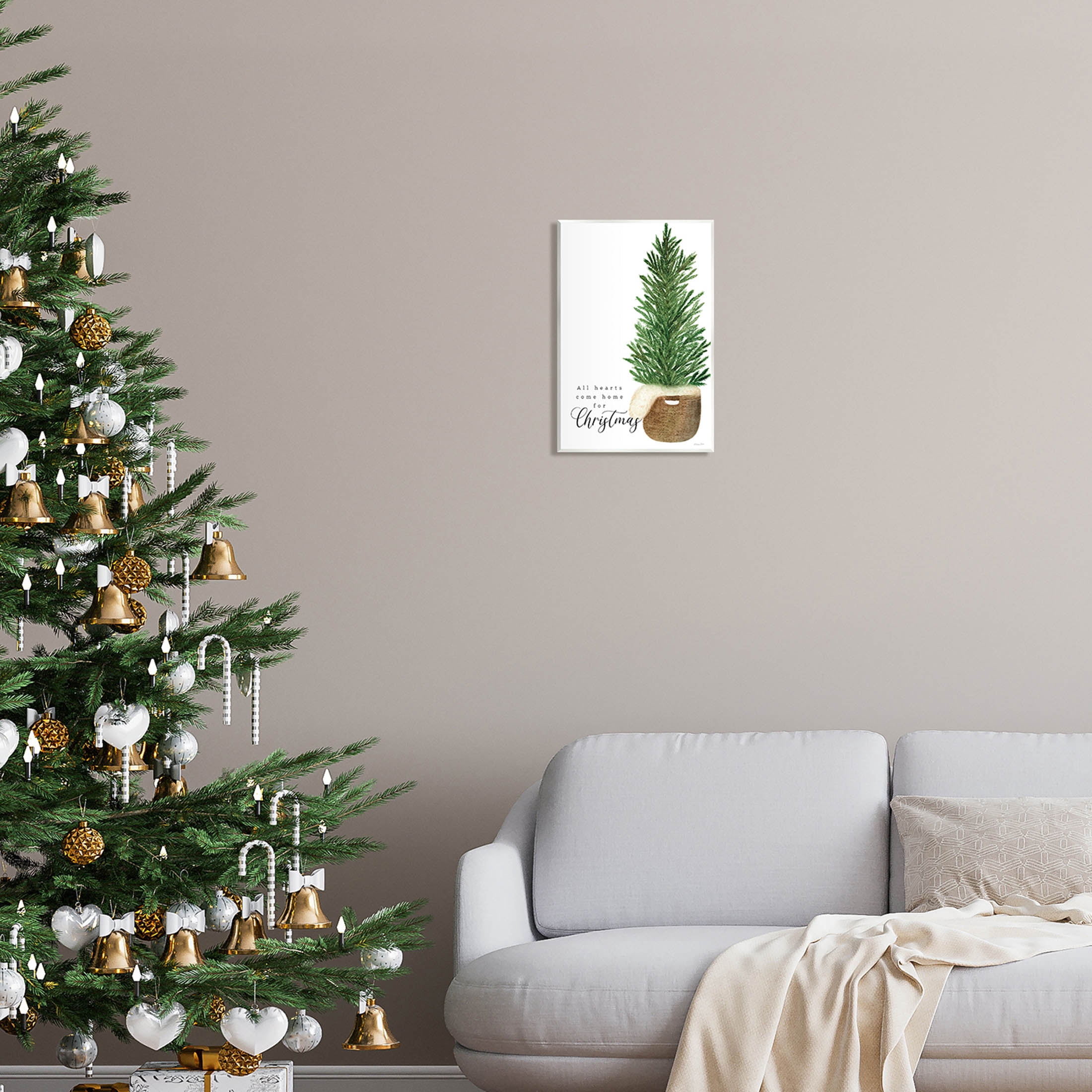 All Hearts Home For Christmas Phrase Holiday Graphic Art Unframed Art Print Wall Art