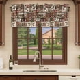 thumbnail image 6 of Country Patch Plaid Curtain Valances for Windows, Kitchen Valance Window Treatments Panel 2 Pack, Brown Farmhouse Retro Bear Deer Cabin Rod Pocket Short Curtains for Bathroom Bedroom 42 x 18 Inch, 6 of 8