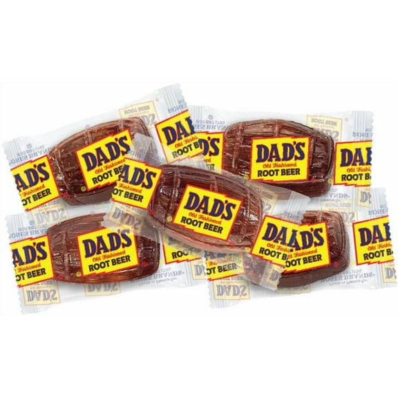 FirstChoiceCandy Dad's Root Beer Barrels Hard Candy, Individually Wrapped Bulk in resalable bag, Old Fashioned Candy Barrels- 2 Pound