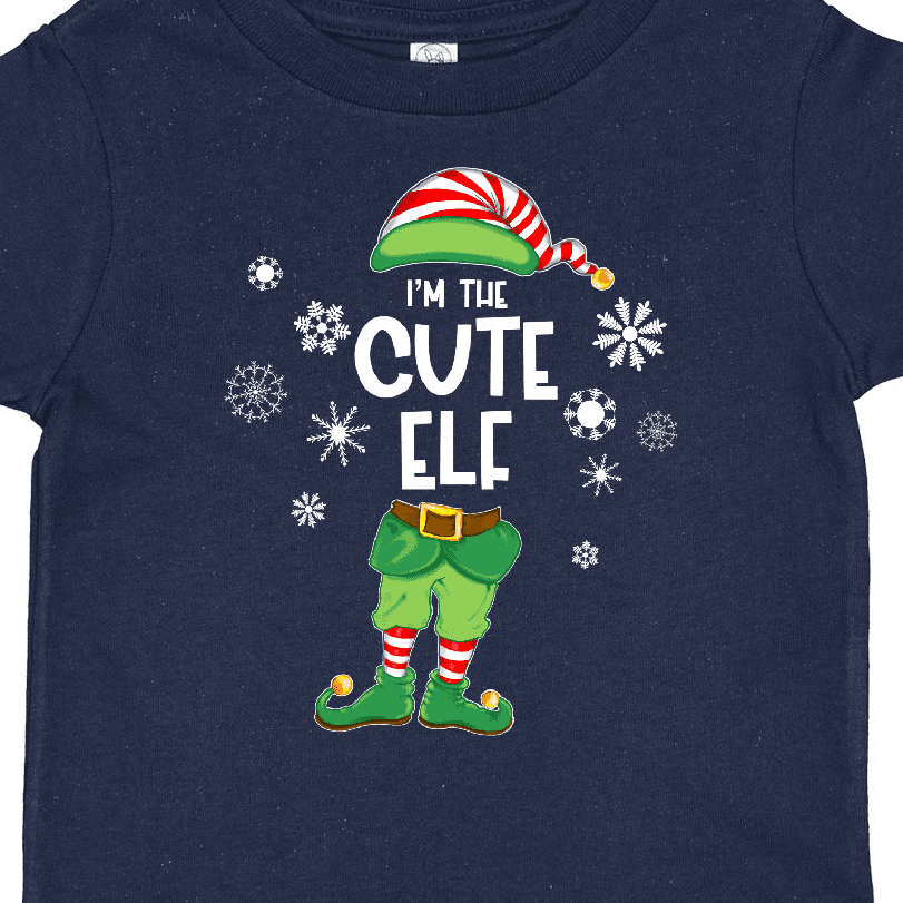 Inktastic Funny Christmas I'm the Cute Elf with Shoes and Hat Boys or Girls Toddler T-Shirt