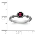 thumbnail image 5 of 925 Sterling Silver Stackable Expressions Checker-cut Garnet Antiqued Ring Size: 5; for Adults and Teens; for Women and Men, 5 of 5