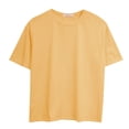 thumbnail image 4 of Camiseta holgada mujer verano cuello redondo manga corta casual top, amarillo, m Vogacara AP001475-07, 4 of 7