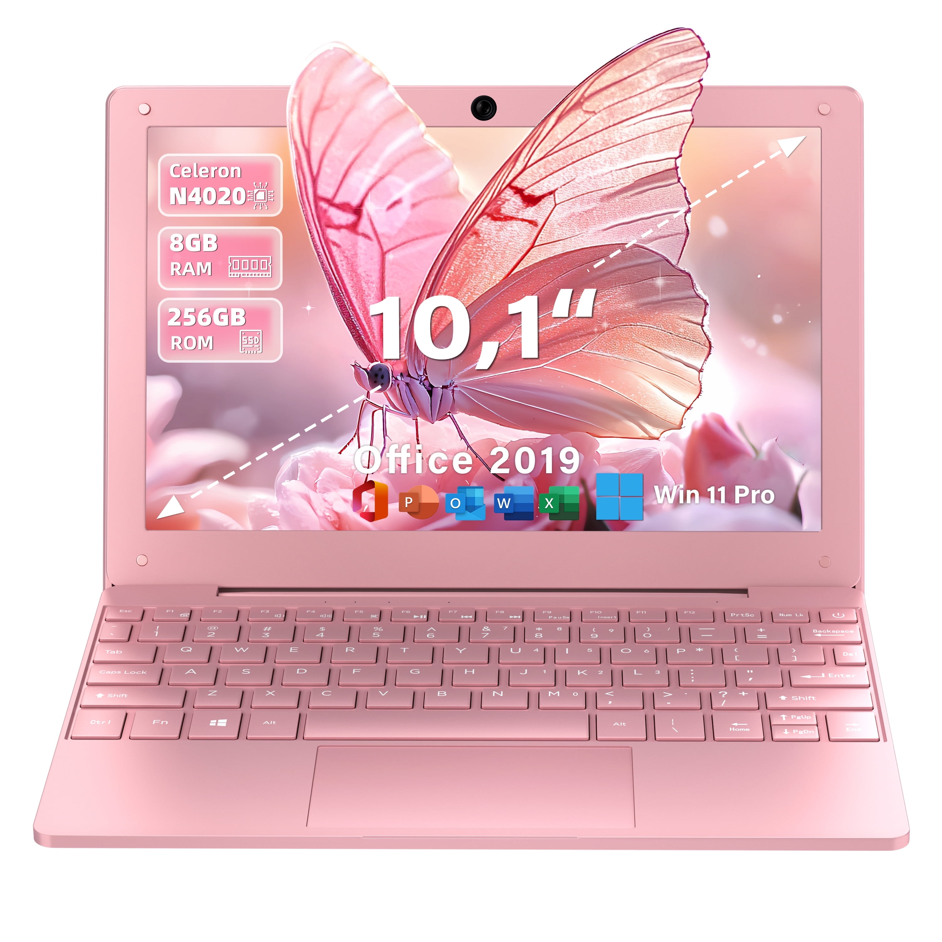 Win11 Pro/Office 2019】 10.1-inch Mini Laptop Celeron N4020, Quad