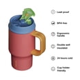 thumbnail image 2 of SURFVEN 30oz Double Wall Stainless Steel Insulated Tumbler with Handle and 2-in-1 Lid, Raspberry Pink, 2 of 8
