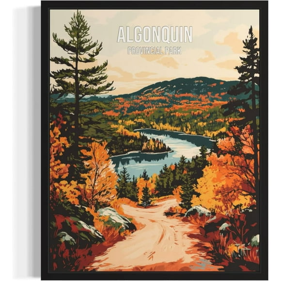 shiyou-Algonquin Provincial Park Wall Art Poster Print, Canada Landscape Scenery Landmarks Decor Travel Poster Vintage Art Work for Living Room and Bathroom A4 (Algonquin Provincial Park, 8 x 10 inch