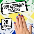 thumbnail image 4 of Custom Body Art Airbrush Nail Stencils - Design Series Set # 12 includes 20 Individual Nail Templates with 18 Designs, 4 of 6