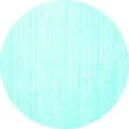 thumbnail image 1 of Ahgly Company Indoor Round Solid Turquoise Blue Modern Area Rugs, 8' Round, 1 of 4