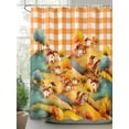 thumbnail image 2 of Fsddascl Autumn Hills Fall Shower Curtain Set - 48" x 72" Washable Bathtub Curtain with 12 Hooks, Thanksgiving Rustic Trees Orange Check Waterproof Fabric Stall Shower Curtains for Bathroom/Bathtub, 2 of 6