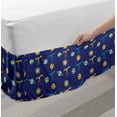 thumbnail image 2 of Space Bed Skirt, Astronomy Cartoon of Sun Planets and Telescope, Elastic Bedskirt Dust Ruffle Wrap Around for Bedding Decor, 4 Sizes, Dark Lavender Yellow, by Ambesonne, 2 of 2