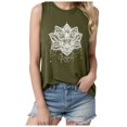 thumbnail image 3 of Trendfront Womens Mandala Flower Graphic Tank Top Crew Neck Sleeveless Top Floral Print Summer Tee Pullover Casual Daily T Shirts, 3 of 9