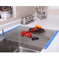 thumbnail image 1 of 17.8''x16'' Roll Up Dish Drying Rack Over The Sink Dish Drying Rack 304 Stainless Steel Dish Rack Foldable Dish Drainers For Kitchen Sink Counter By, 1 of 5
