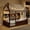 Espresso, variant on Twin Size House Floor Bed with Tent and 3-Mode Lights, Wood Bed Frame with Storage Shelves and Safety Railings for Bedroom, Guest Room, Espresso