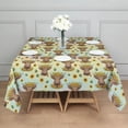 thumbnail image 3 of Colorful Highland Cow Sunflower Pattern Square Tablecloth,Waterproof Square Table Cover,Wipeable Spillproof Washable Table Cover for Home Kitchen Party Decor 42"X42"(107x107cm), 3 of 6