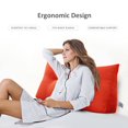 thumbnail image 2 of WOWMAX Sofa Bed Large Filled Triangular Wedge Cushion Bed Backrest Positioning Support Pillow Reading Pillow Office Lumbar Pad with Removable Cover Orange 39 Inches, 2 of 7