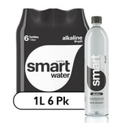 smartwater alkaline vapor distilled premium water, 33.8 fl oz, 6 count bottles