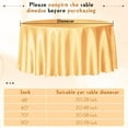 thumbnail image 2 of shiyou-1 Pack 60 Inch Round Satin Tablecloth Gold Satin Table Cover, Overlay Silky Tablecloth Dining Table Cloths for Wedding, Party, Banquet, Events, Reception, Dinner, 2 of 4