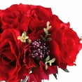 thumbnail image 3 of Enova Home Artificial Rose and Hydrangea Silk Flowers Arrangement in Round Glass Vase with Faux Water (Red), 3 of 3