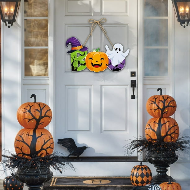 Decoraciones de Halloween, decoración para fiesta de Halloween, decoración de festival fantasma de esqueleto, decoración colgante de calabaza, decoraciones colgantes de puerta de Halloween, letreros d