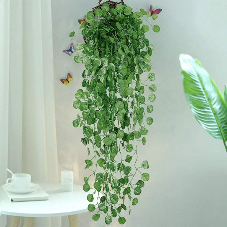 YARNOW 2pcs Simulation Hanging Potted Plant Artificial Hanging Plants with  Pot Lifelike Rattan Pendants Fake Vine Plants for Outside Artificial Rattan