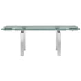 thumbnail image 3 of Casabianca Home FROSTY dining table in clear glass with polished stainless steel base.-Color:Chrome / Clear Glass,Size:Size, 3 of 5