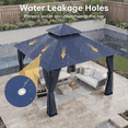 thumbnail image 5 of Dateyes 10x10 FT Outdoor Gazebo with Double Roof, Heavy-Duty Metal Frame Canopy for Patio, Garden, Deck and Backyard (Blue), 5 of 9