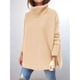 thumbnail image 4 of Suéteres de Cuello Alto de Gran Tamaño para Mujer, Larga de Murciélago, Dobladillo Abierto, Túnica, Suéter de Punto, Tops Caqui L, 4 of 7