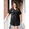 thumbnail image 4 of MINTREUS Women's Plus Size Nightgown Short Sleeve Nightshirt V Neck Sleep Shirt Loose Loungewear Casual Sleepwear 1X-5X, 4 of 9