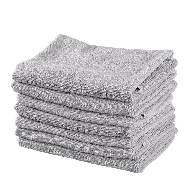 7pcs Toallas de limpieza de autos 40X40cm Mircofiber Auto Car Pulido Encerado paño de secado (Gris)