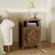 Devoko 1 Piece Farmhouse Nightstand with Storage Shelves Bedside Tables End Table for Bedroom Modern Wood Side Table Living Room,Light Brown