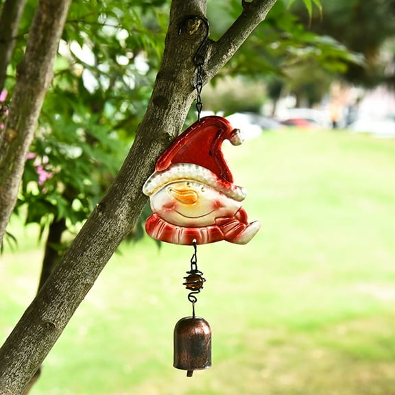 JilgTeok Creative Iron Christmas Wind Chime Color Pendant Home Santa Bell Balcony Garden Decoration