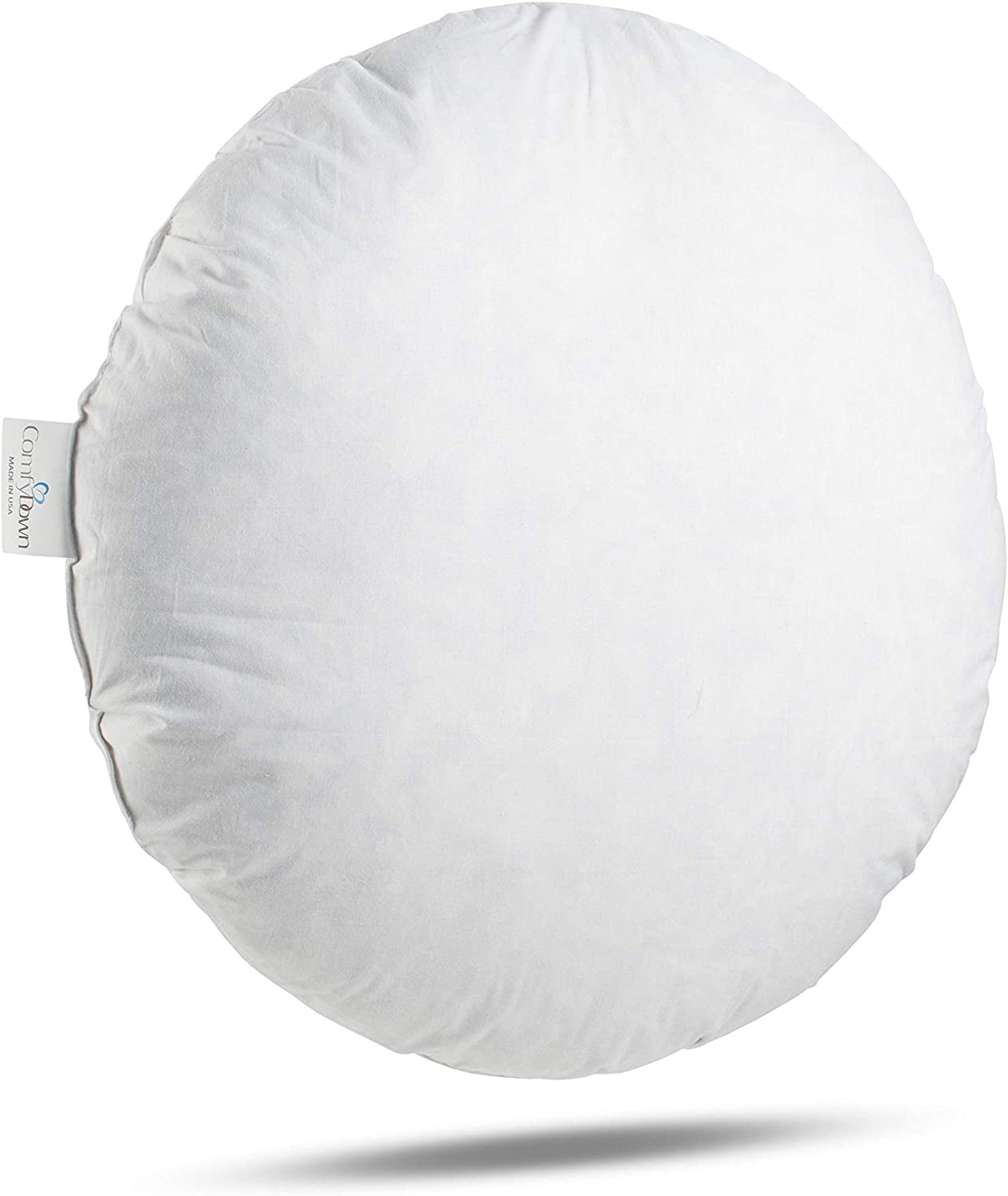 ComfyDown 95 Feather 5 Down, 18 Inch Diameter Round Decorative Pillow
