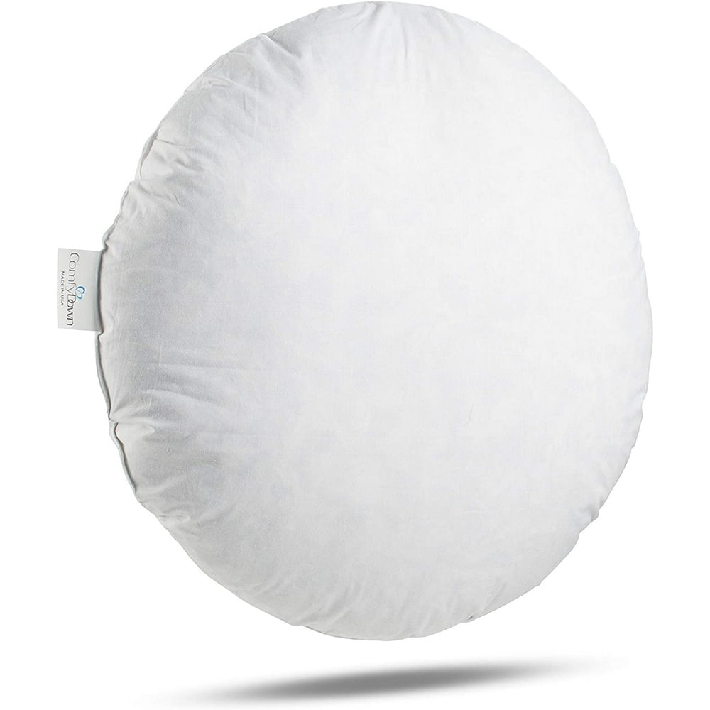 ComfyDown 95 Feather 5 Down, 18 Inch Diameter Round Decorative Pillow