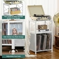 thumbnail image 7 of End Table 3 Tier Side Tables Modern Sofa Table with Storage Shelf, , Vinyl Record Player Table with Album Storage, Nightstand with Magazine Rack Living Room Home Office,White, 7 of 7