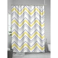 thumbnail image 5 of Shower Curtains Simple Chevron Bath Curtain Geometric Stripe Waterproof Bathroom Shower Curtain Set with Hooks Decoration 72 x 72 Inches, 5 of 7