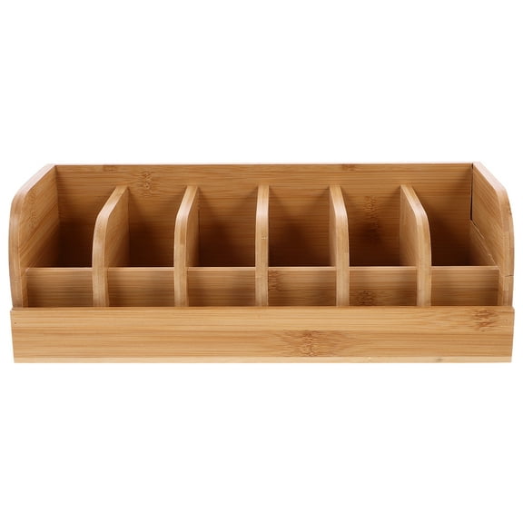 ITSELFER Bamboo Belt Storage Box Stable Belt Display Box 6-compartment Waist Belt Holder