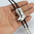 thumbnail image 4 of Relief Boots Pendant Bolo Tie for Grooms Wedding Evening Party Necktie, 4 of 17